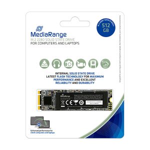 MediaRange Interni M.2 2280 SSD, SATA 6 Gb/s, 512GB, black
