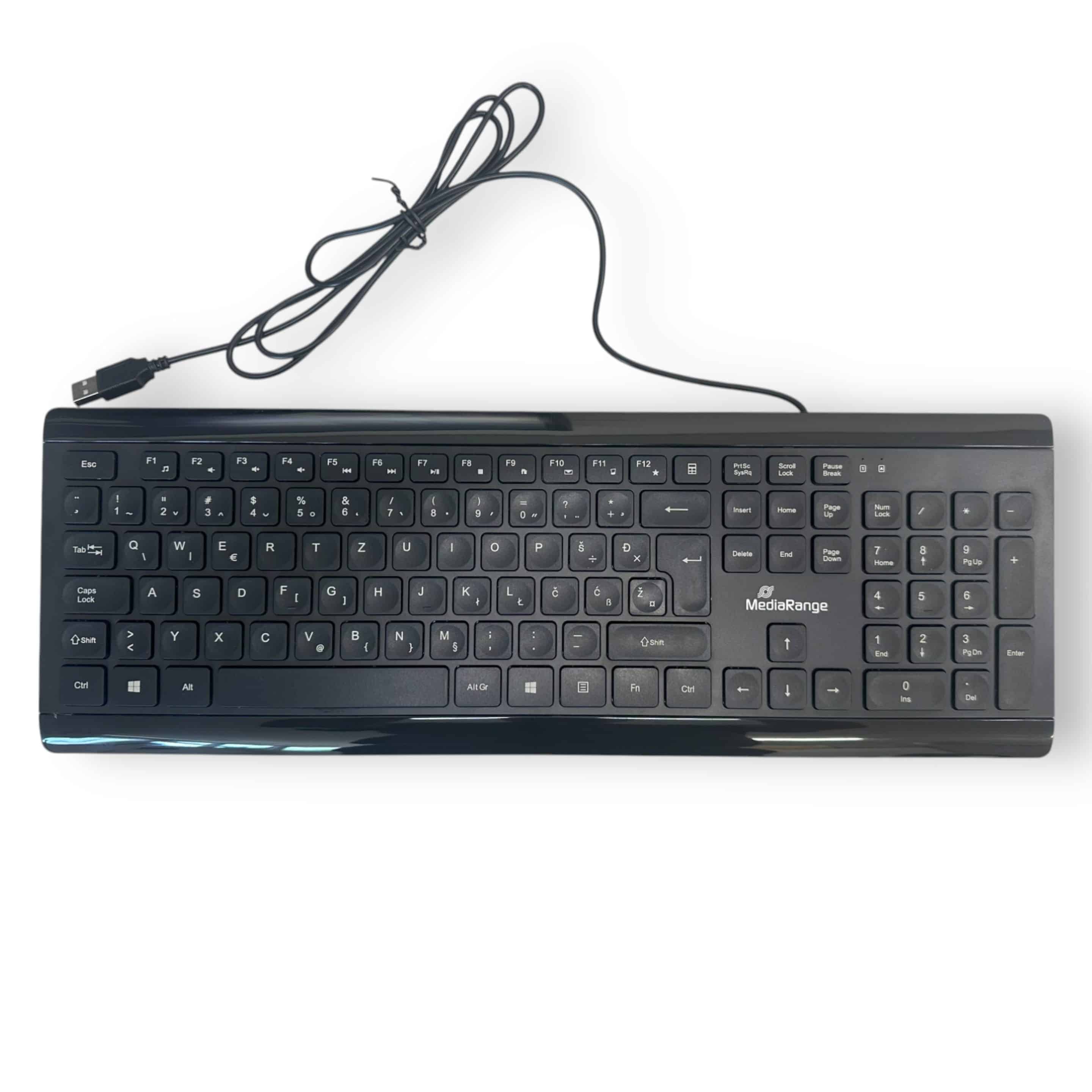 MediaRange Tipkovnica USB, žičana, tanka, crna, MROS101-HRSI - Slika 2