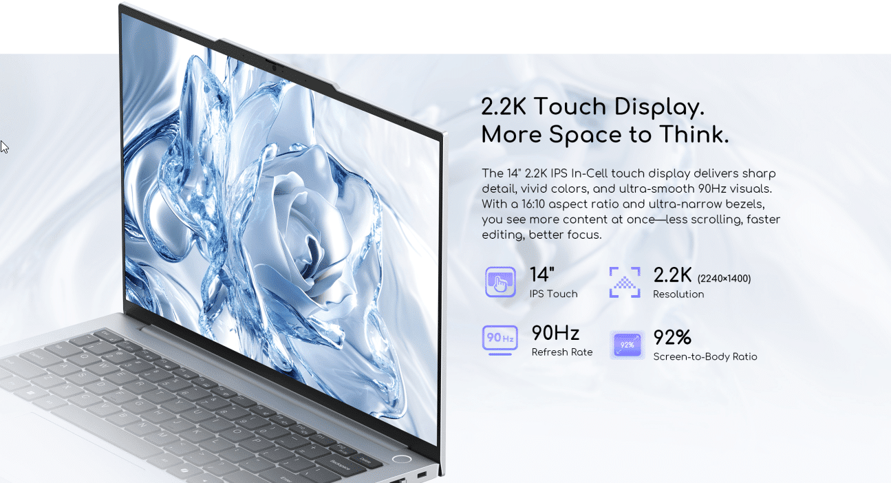 Chuwi ErBook Air R7-8475HS, 14" 2K, 16GB, 512GB, Win11P, CHEBAR7 - Slika 4