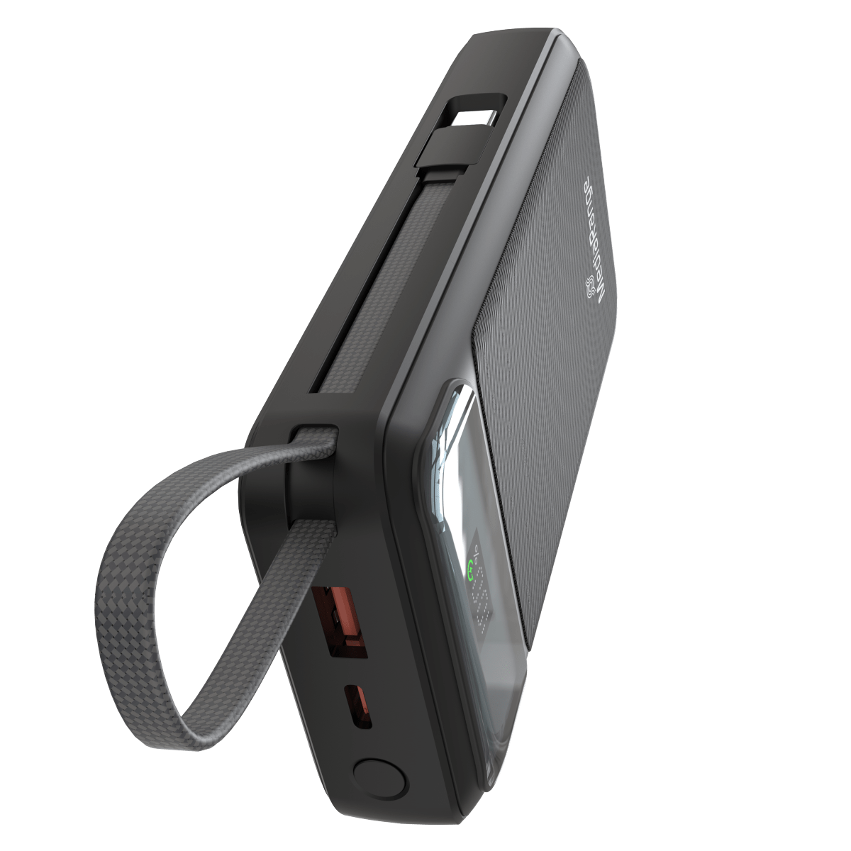 MediaRange powerbank kapaciteta 20.000 mAh s integriranim kabelima za punjenje i LC zaslonom, s podrškom za USB-C Power Delivery i Quick Charge, crna , MRMA756 - Slika 4