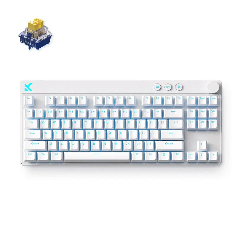 MCHOSE Mix 87 Hall Efect Magnetic Switch Gaming Keyboard, White, 80%, MC-Mix87-4 /HR znakovi/