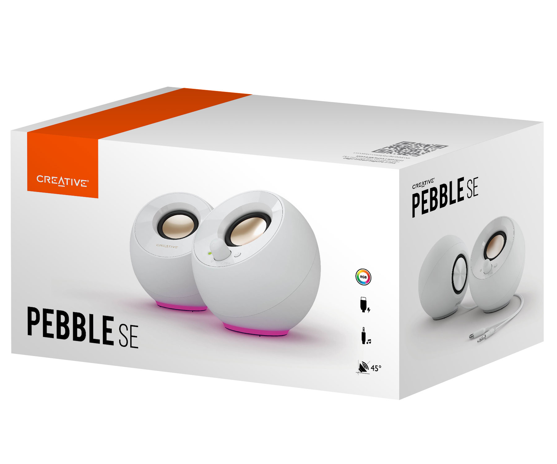 Creative Pebble SE 2.0 WH w/RGB, USB C, zvučnici, bijeli - Slika 2
